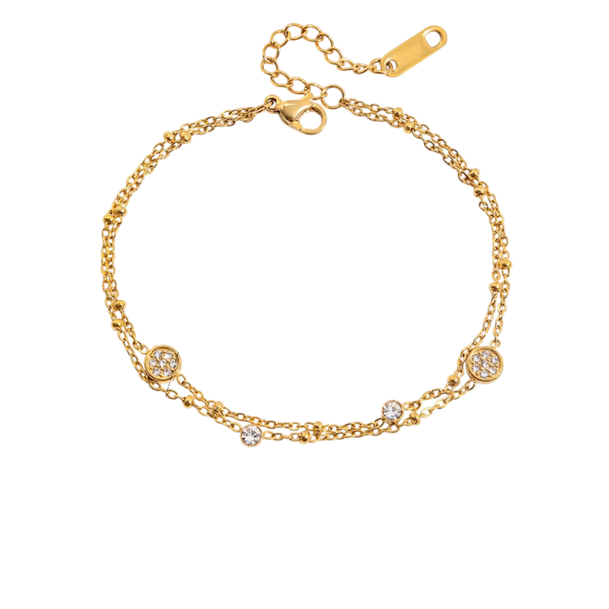 Pulsera doble con zirconias