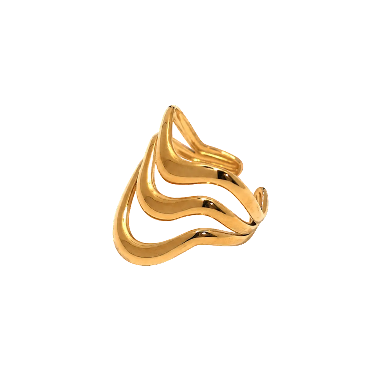 Anillo triple línea ondeada