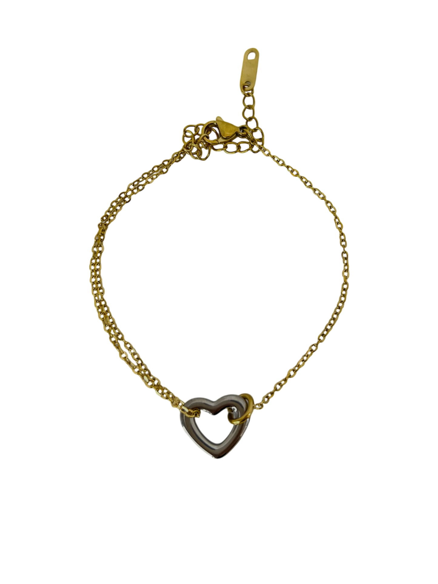 Pulsera de corazón bicolor