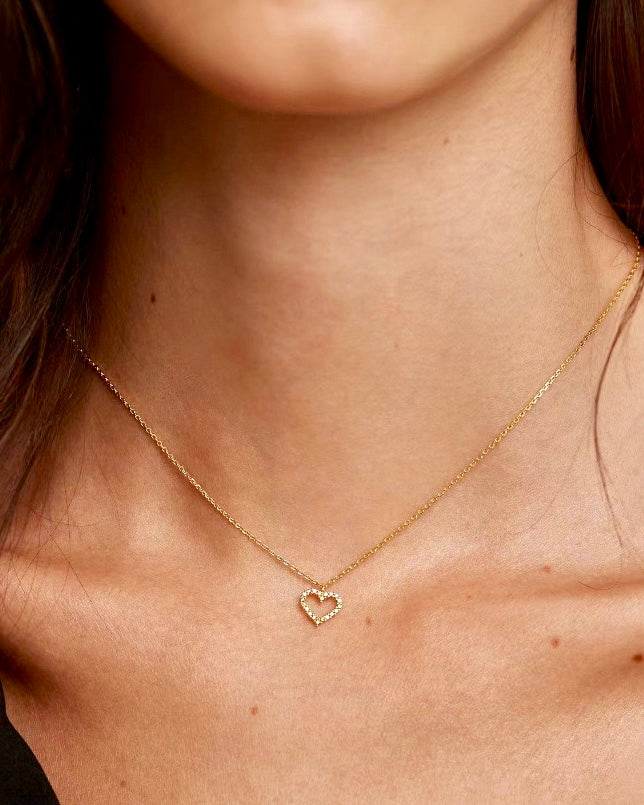 Collar corazón de zirconias