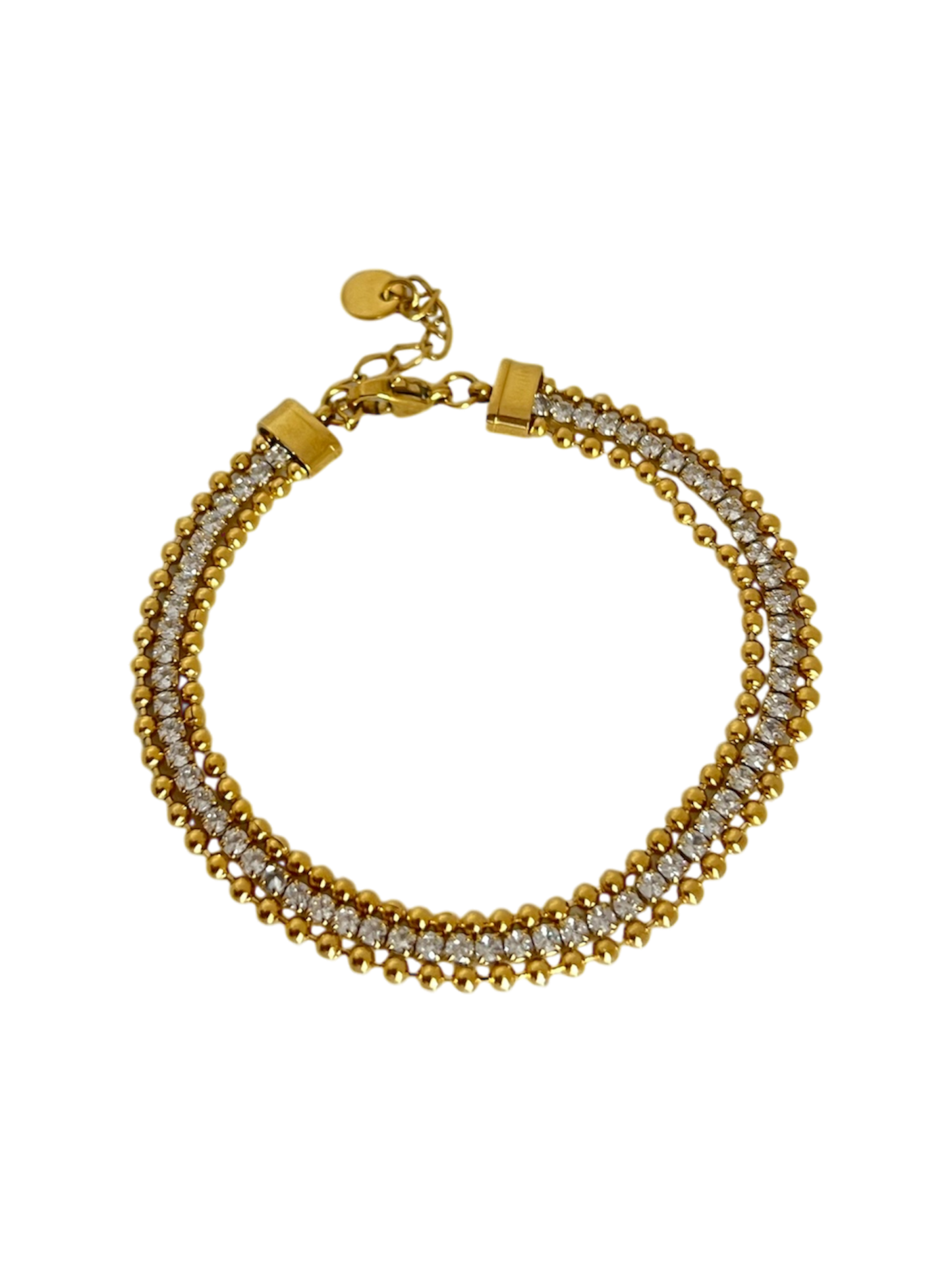Pulsera triple con zirconias