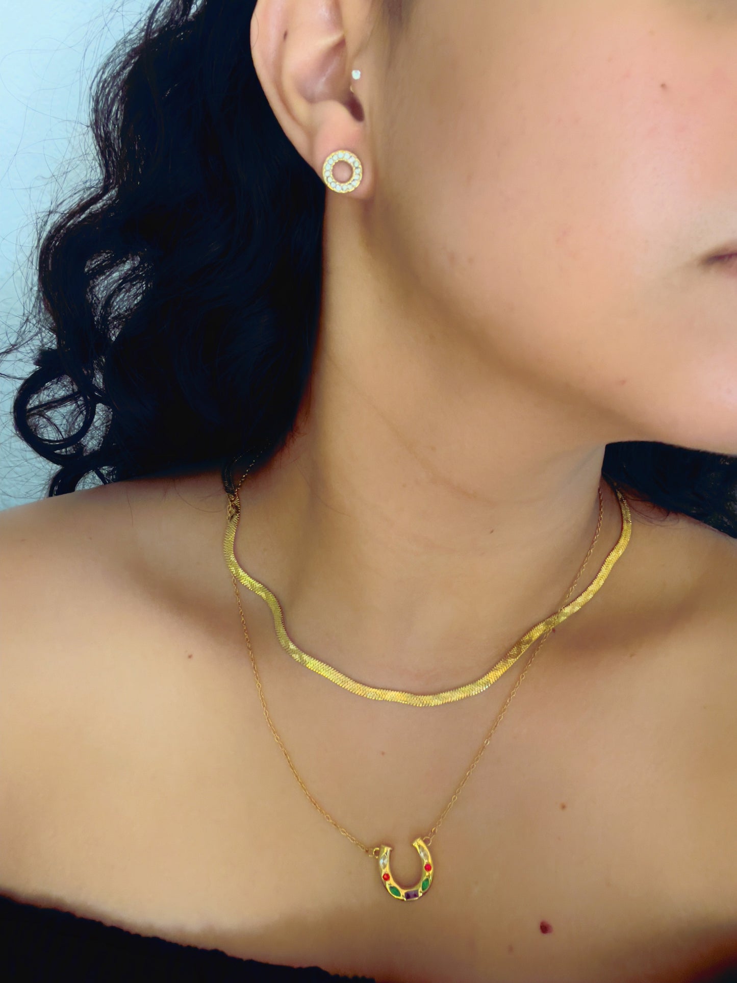 Aretes círculo con zirconias