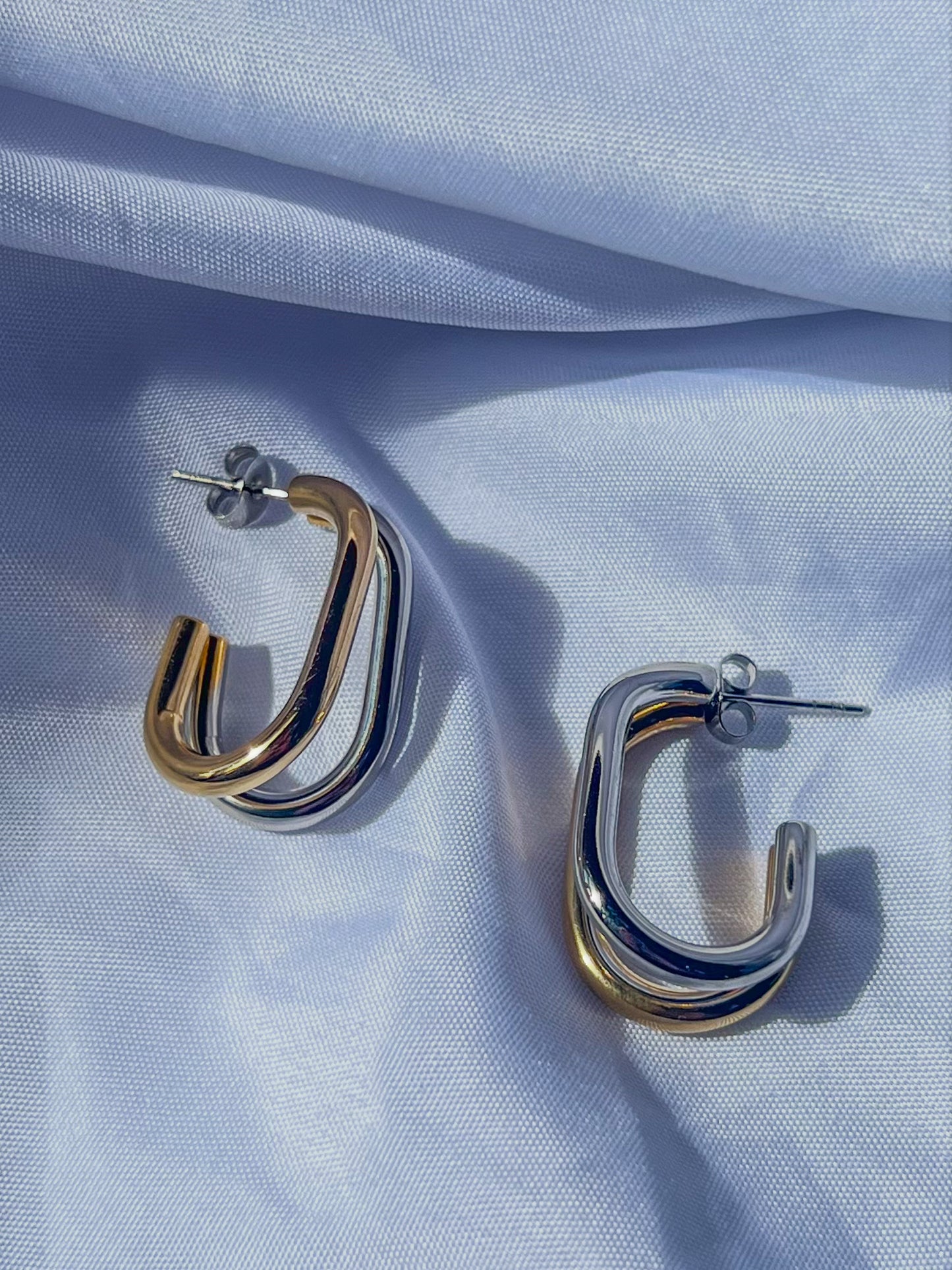 Aretes dobles bicolor