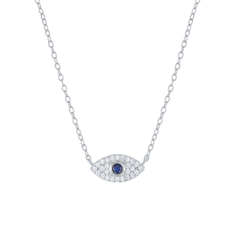 Collar ojo turco plateado