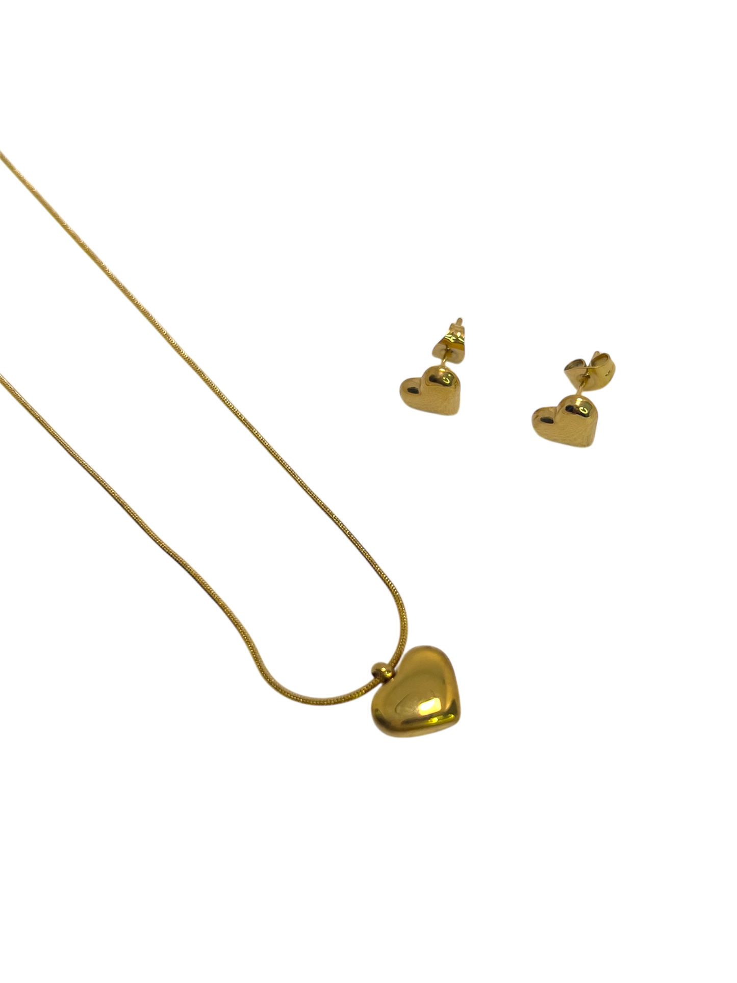 Set corazón dorado