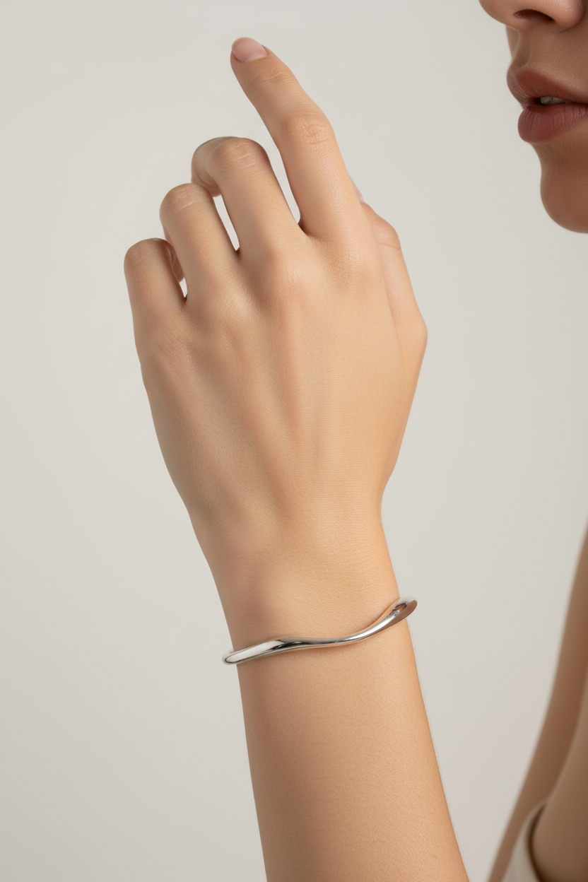 Brazalete irregular plateado
