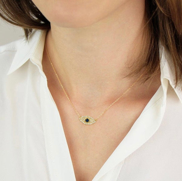 Collar ojo turco dorado