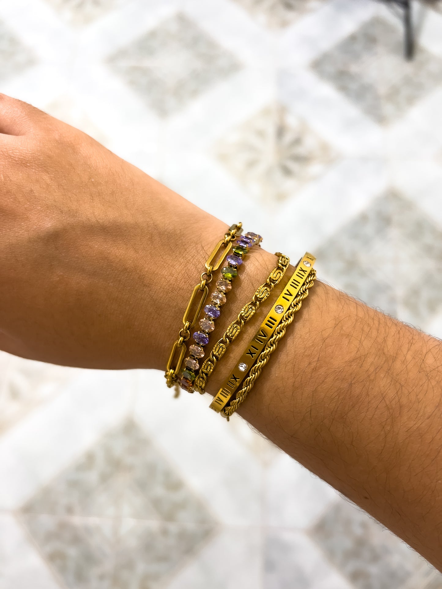 Pulsera zirconias de colores