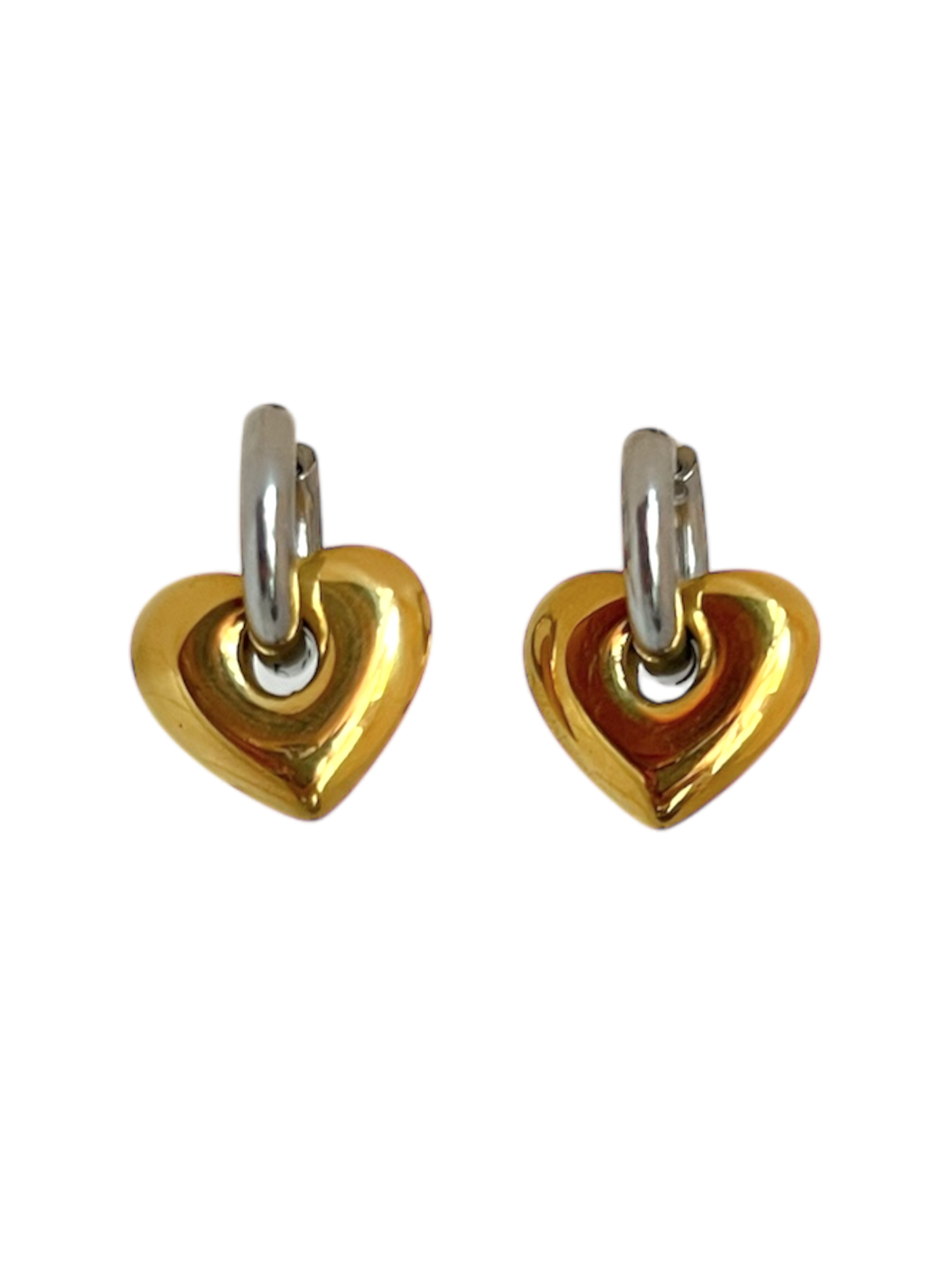 Hoops de corazón bicolor