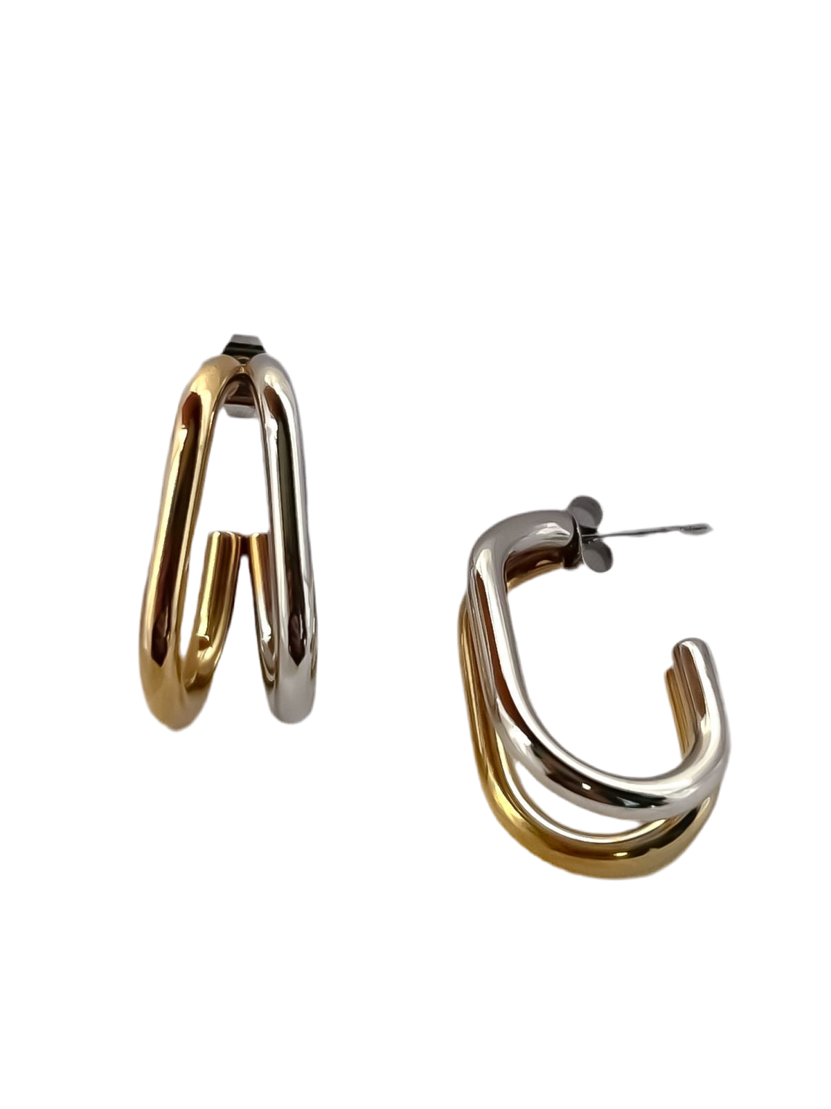 Aretes dobles bicolor
