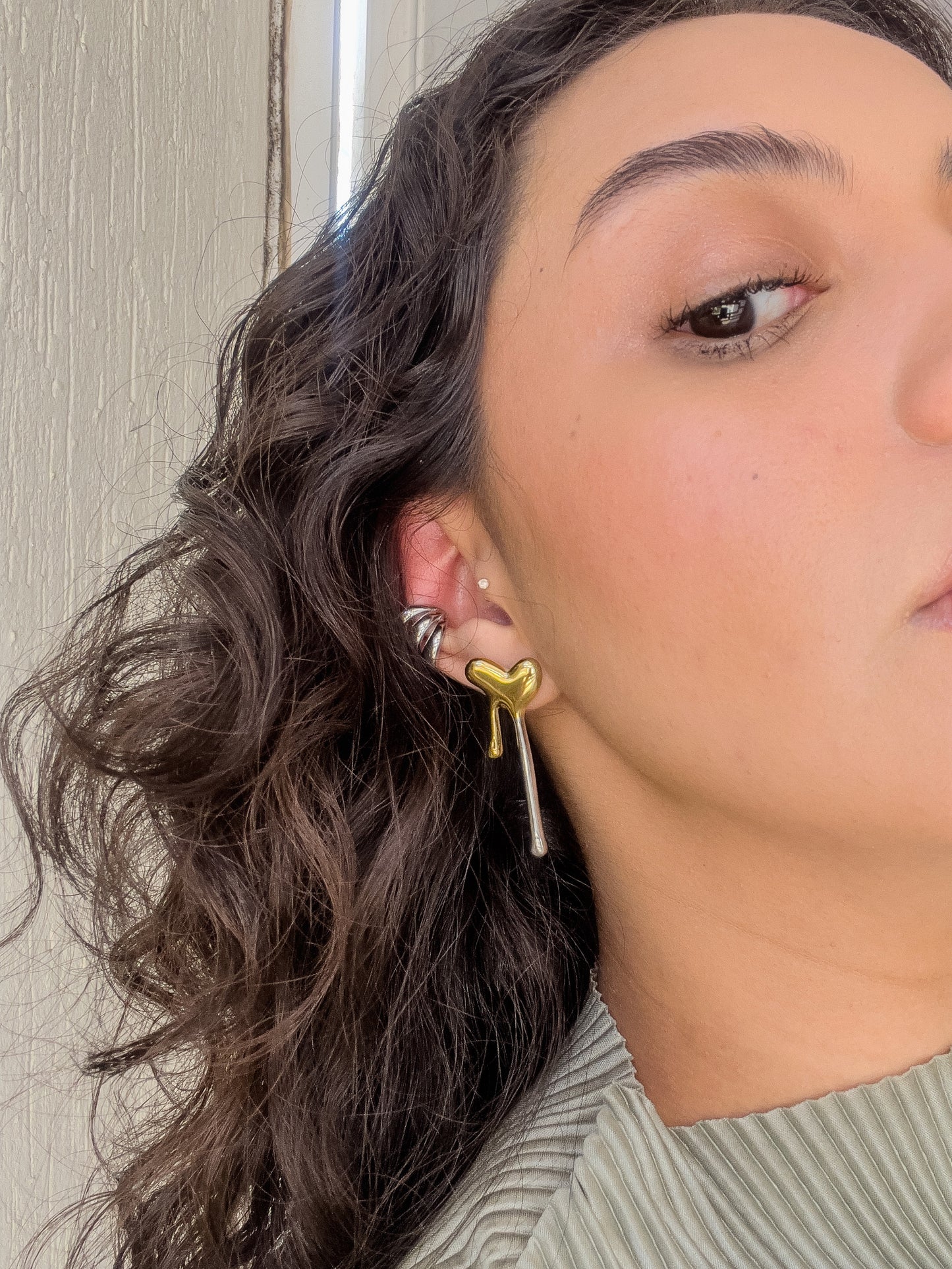 Aretes derretidos bicolor