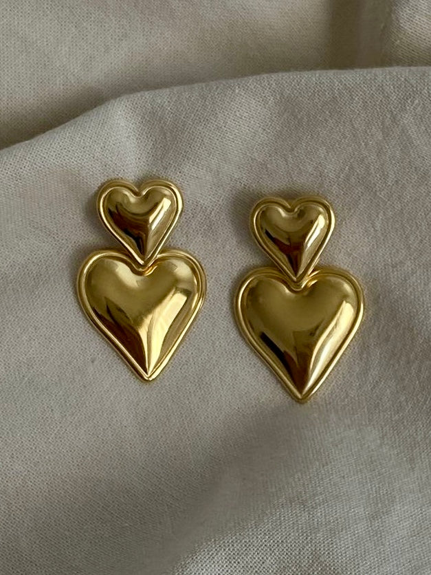 Aretes dúo heart