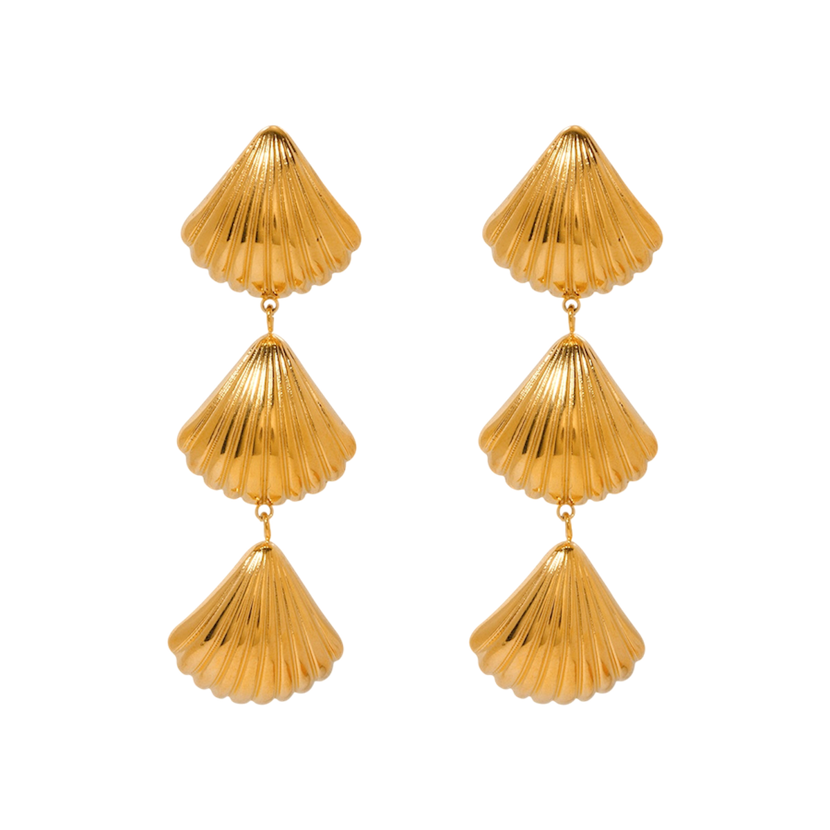 Aretes largos de conchas