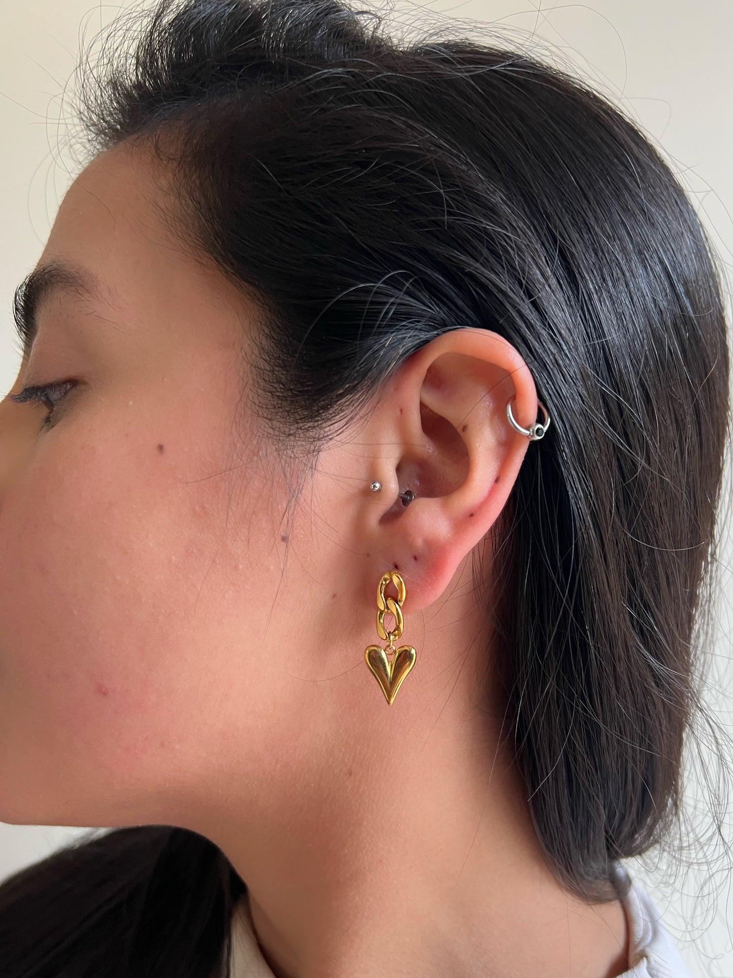 Aretes largos heart