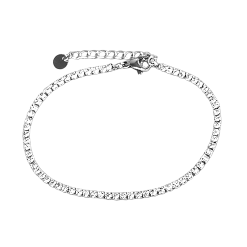 Pulsera plateada con zirconias
