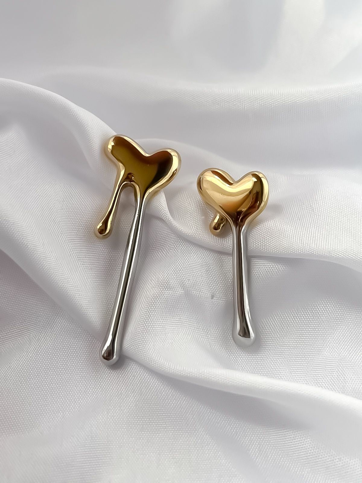 Aretes derretidos bicolor