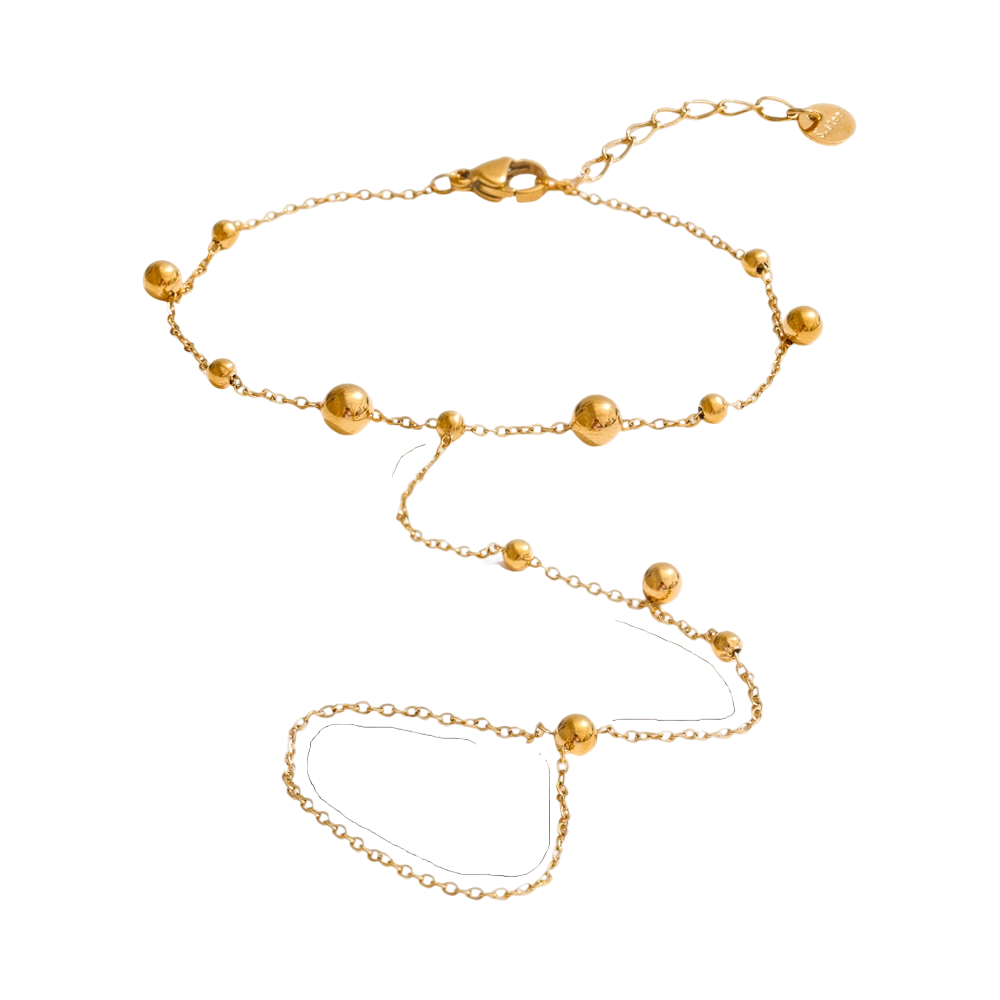 Pulsera con anillo de bolitas grandes