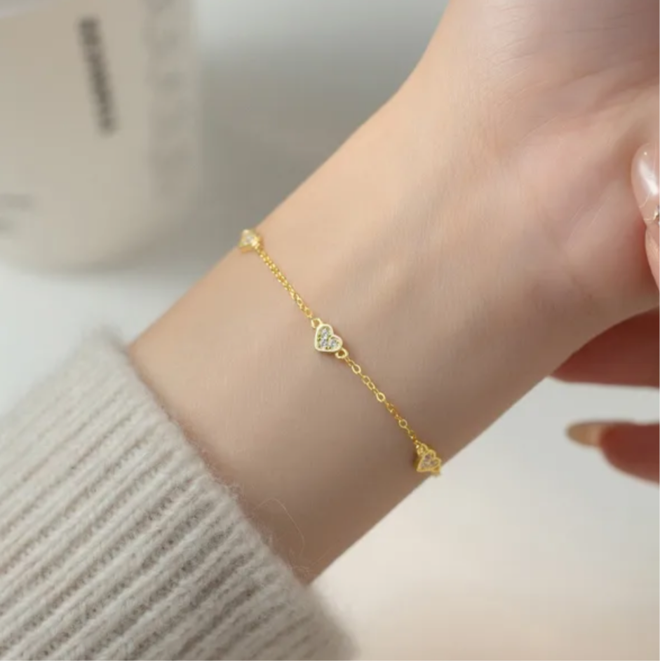 Pulsera corazones de zirconias