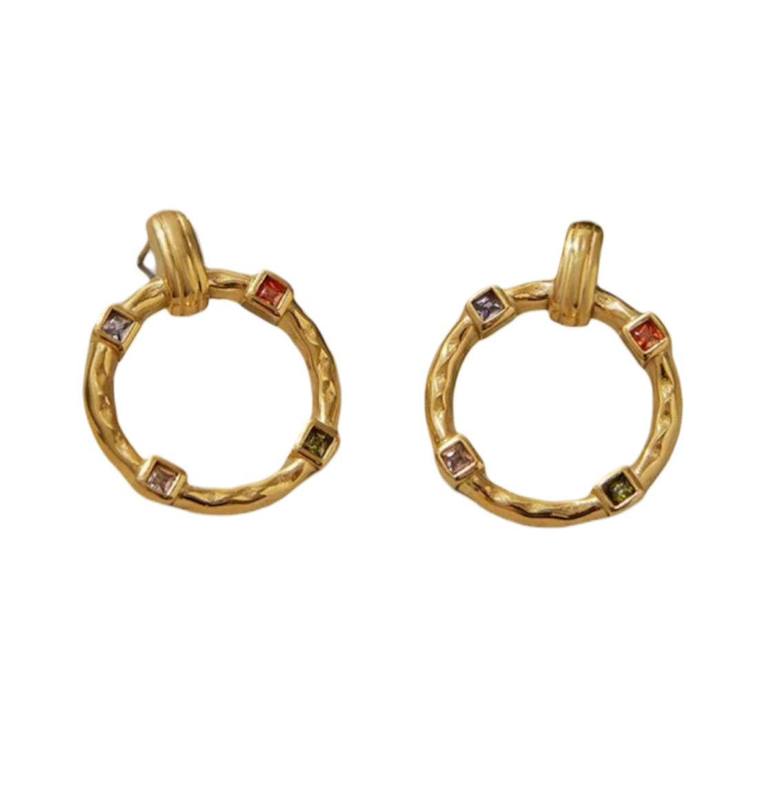 Aretes círculos con zirconias