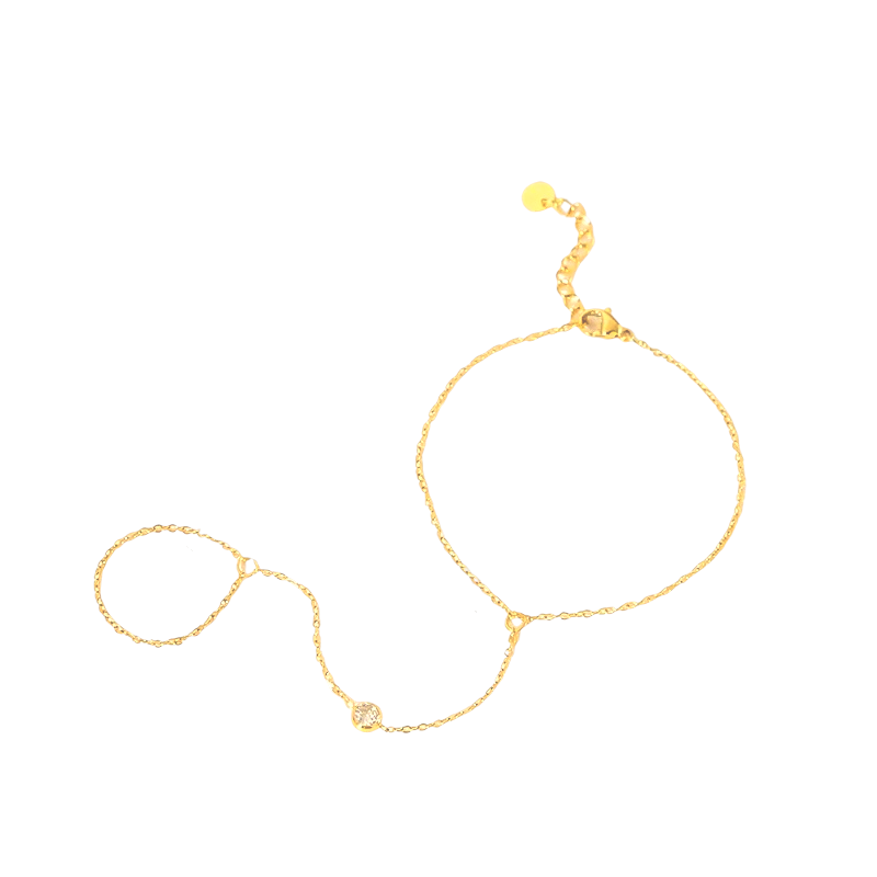 Pulsera con anillo con una zirconia