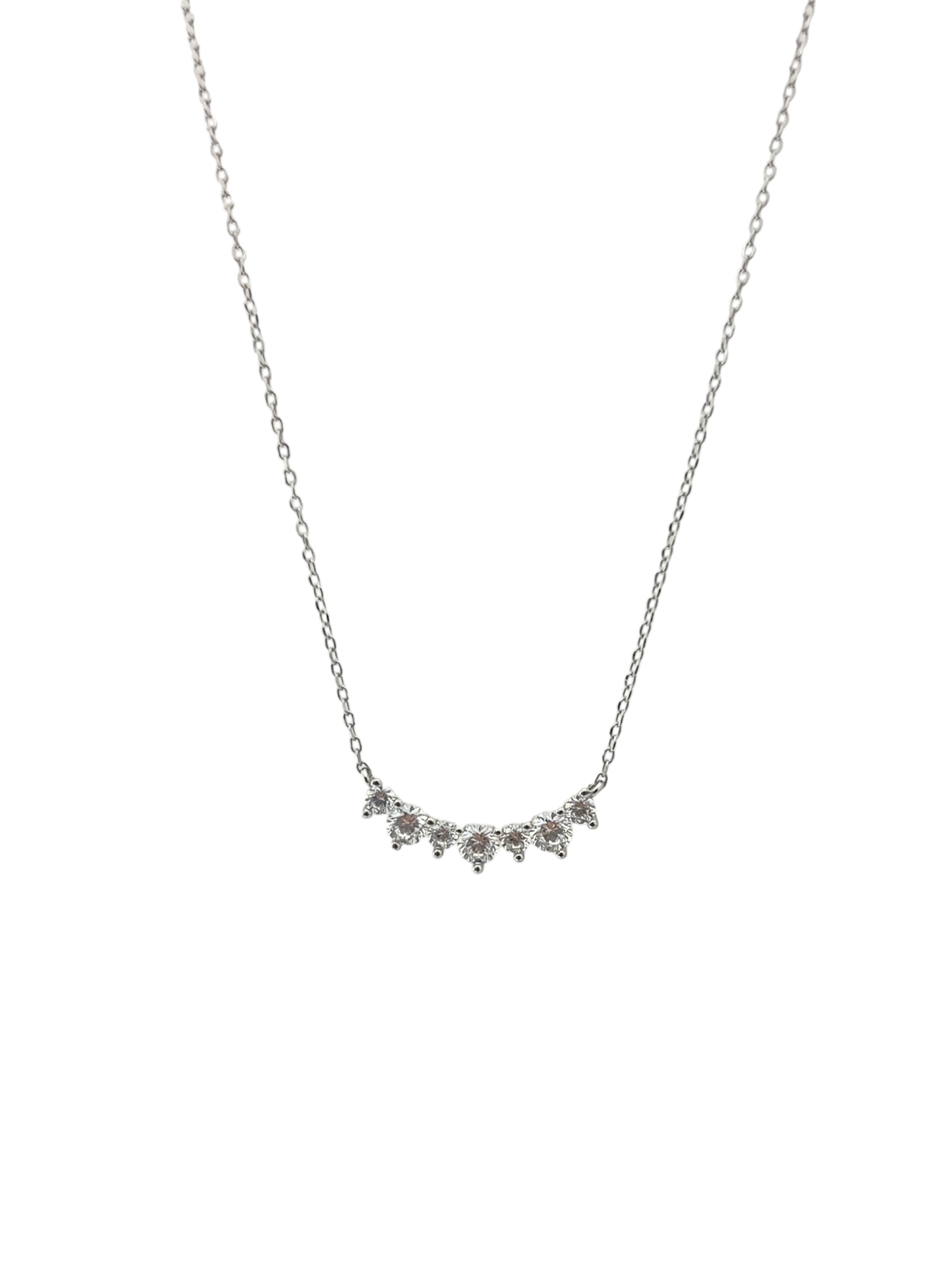 Collar de zirconias plateado