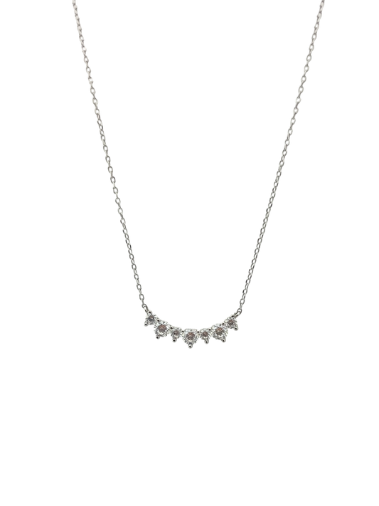 Collar de zirconias plateado