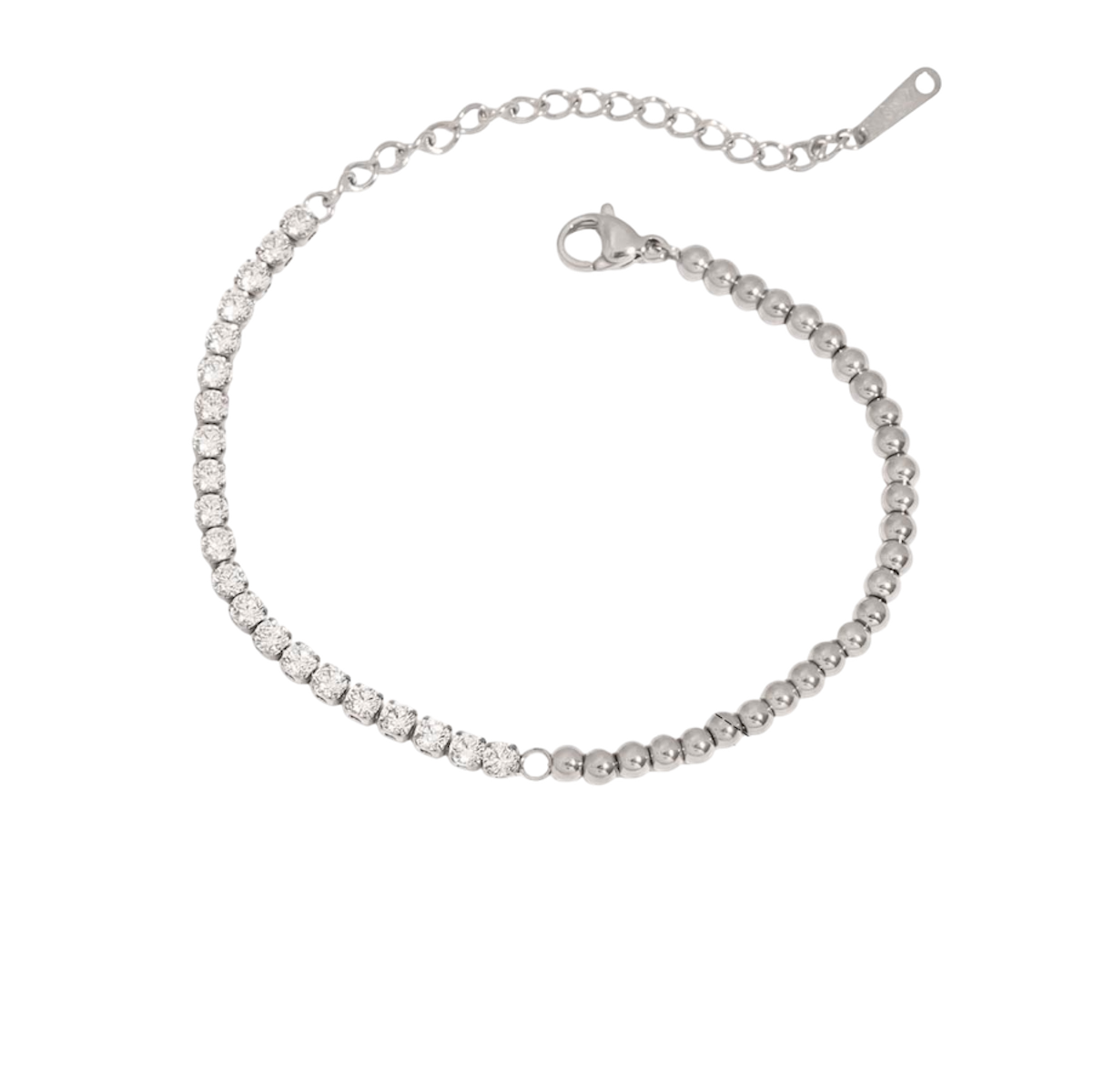 Pulsera mitad zirconias y cuencas