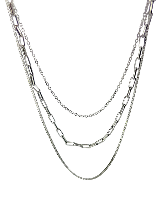 Collar triple silver