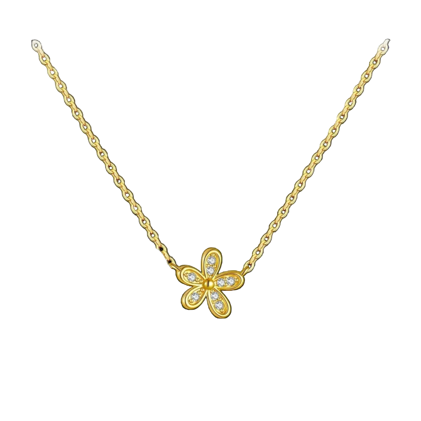 Collar flor dorada