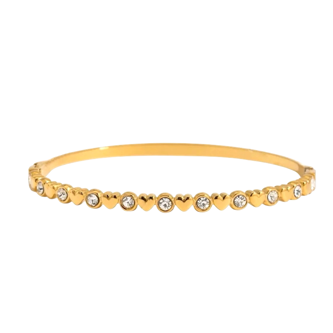 Brazalete corazones con zirconias