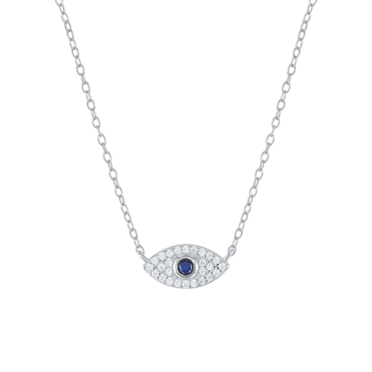 Collar ojo turco plateado