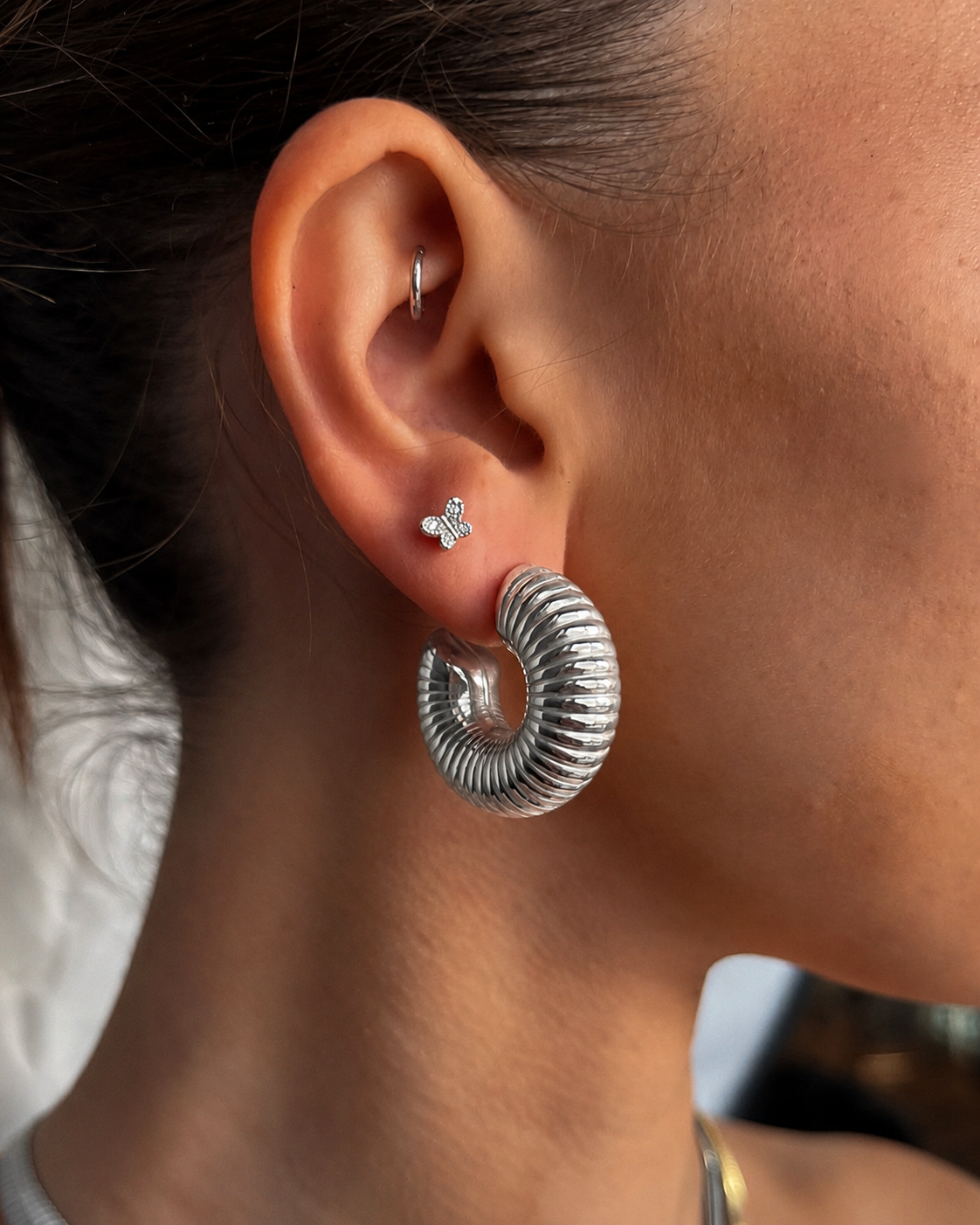 Aretes Amelia plateados