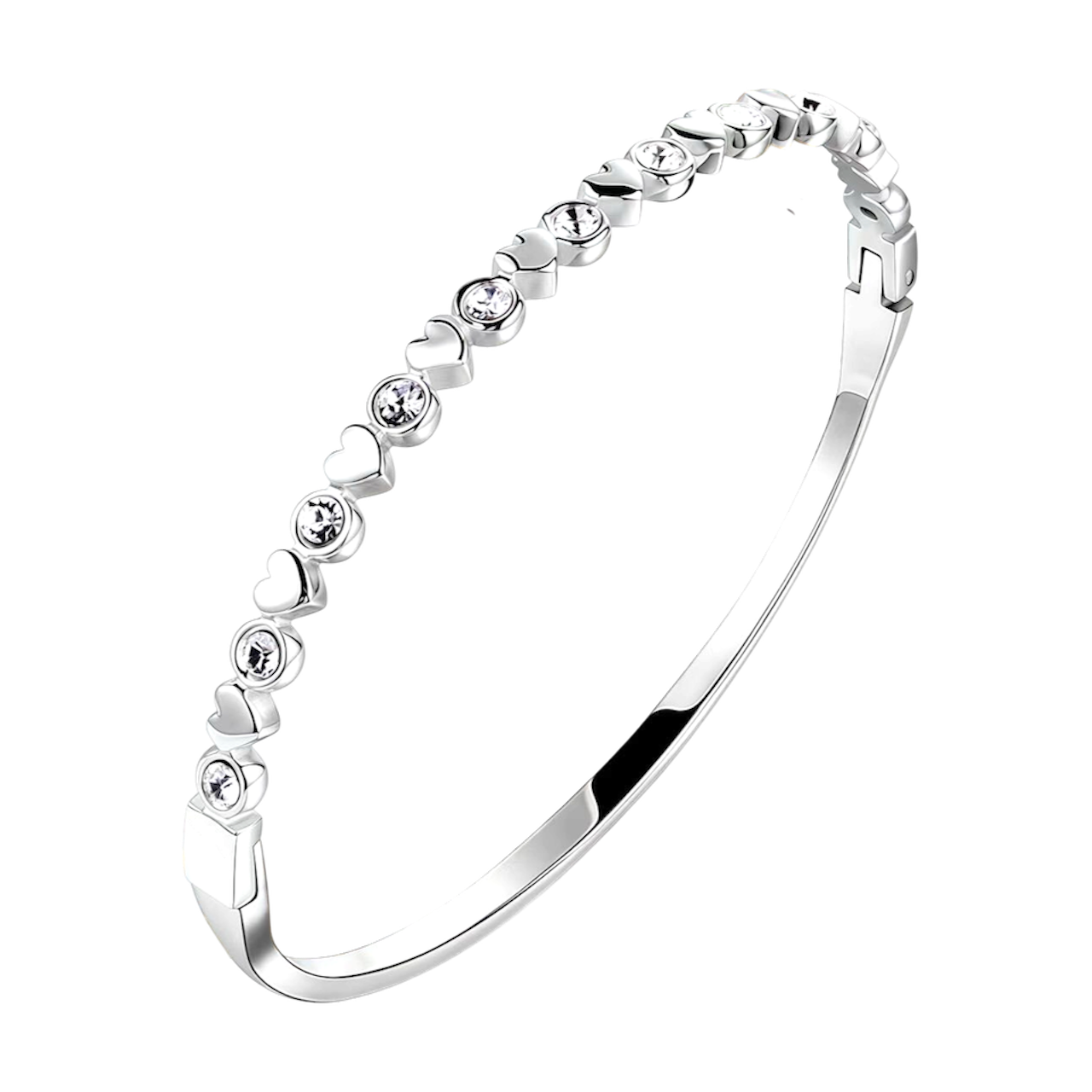 Brazalete corazones con zirconias