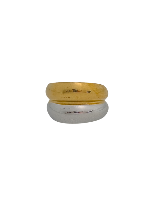 Anillo doble bicolor