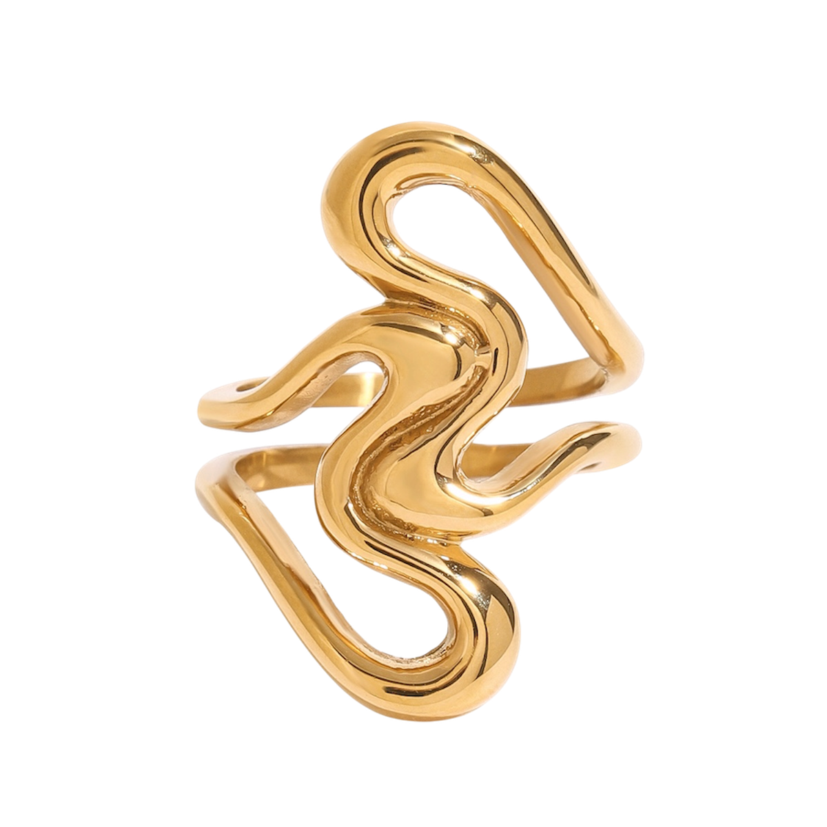 Anillo corazones ondeados