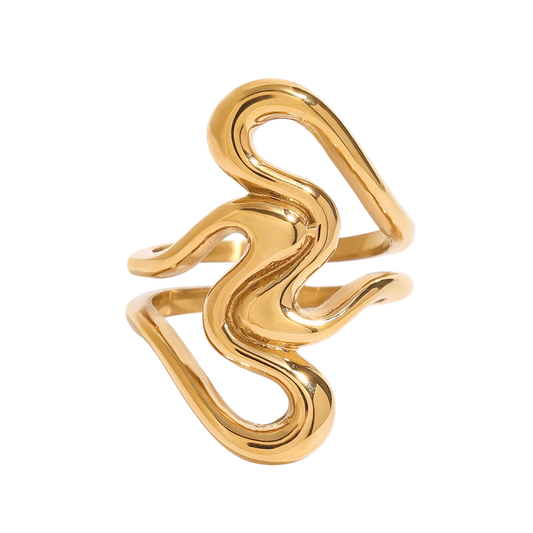 Anillo corazones ondeados