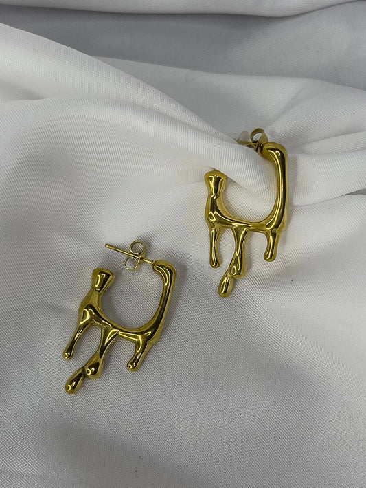 Aretes derretidos gold A-Iuvenis Store