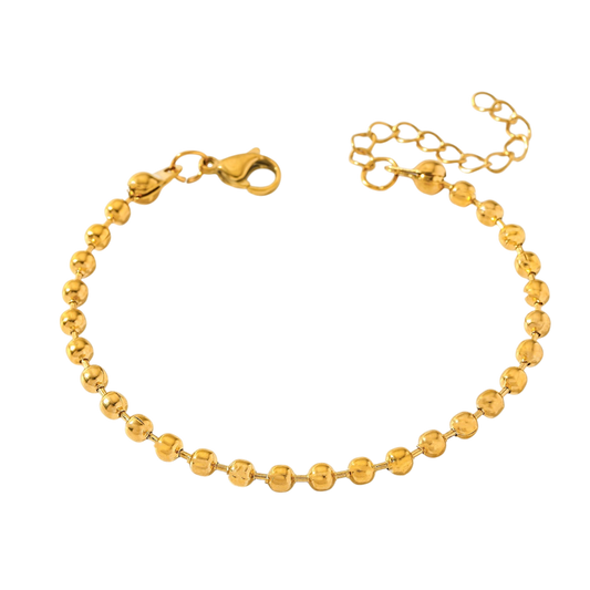Pulsera bolitas doradas