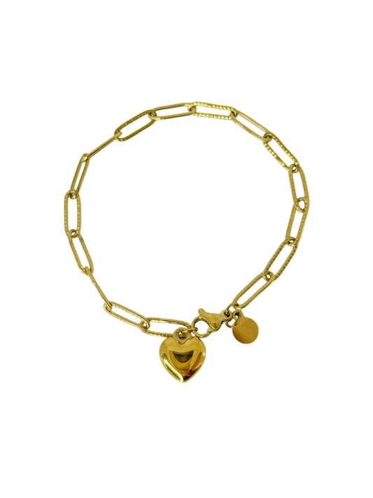 Pulsera de eslabones con corazón