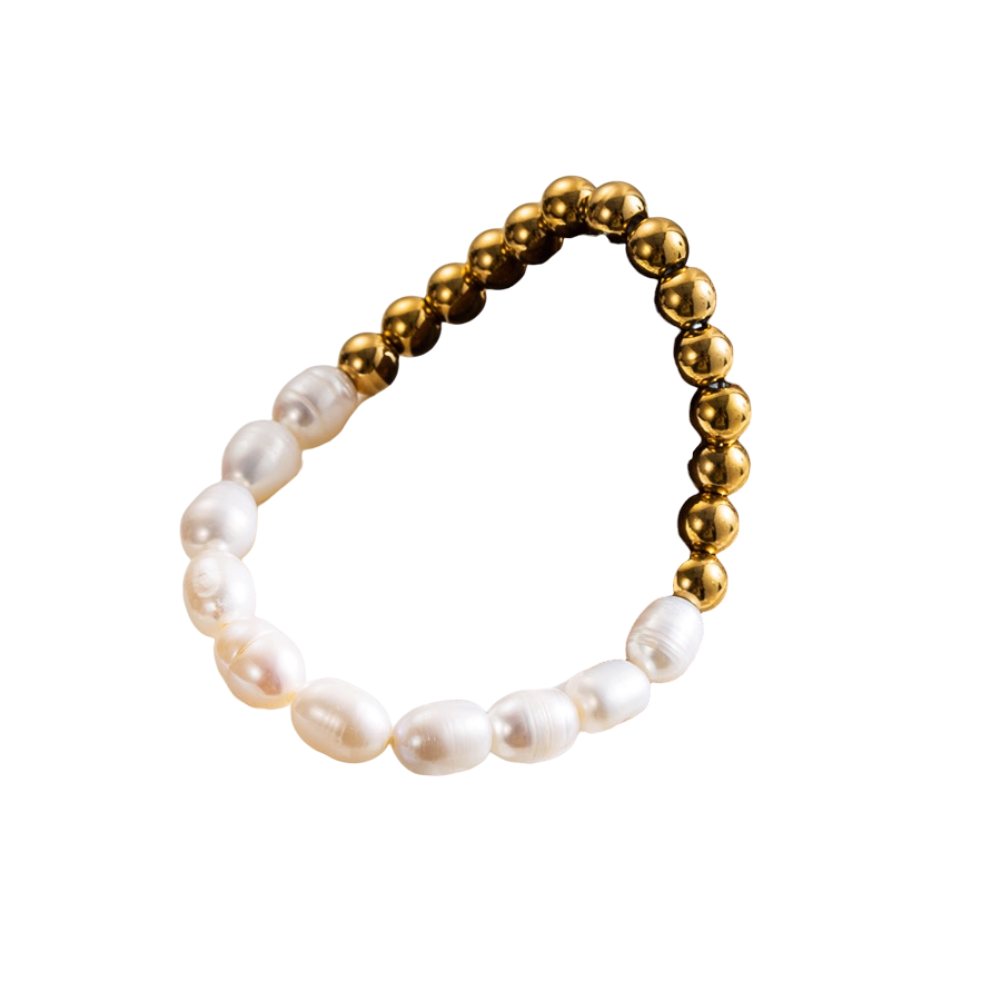 Pulsera de cuencas con perlas