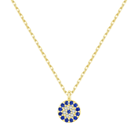 Collar ojo turco circular dorado