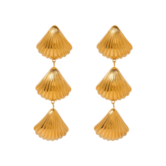 Aretes largos de conchas
