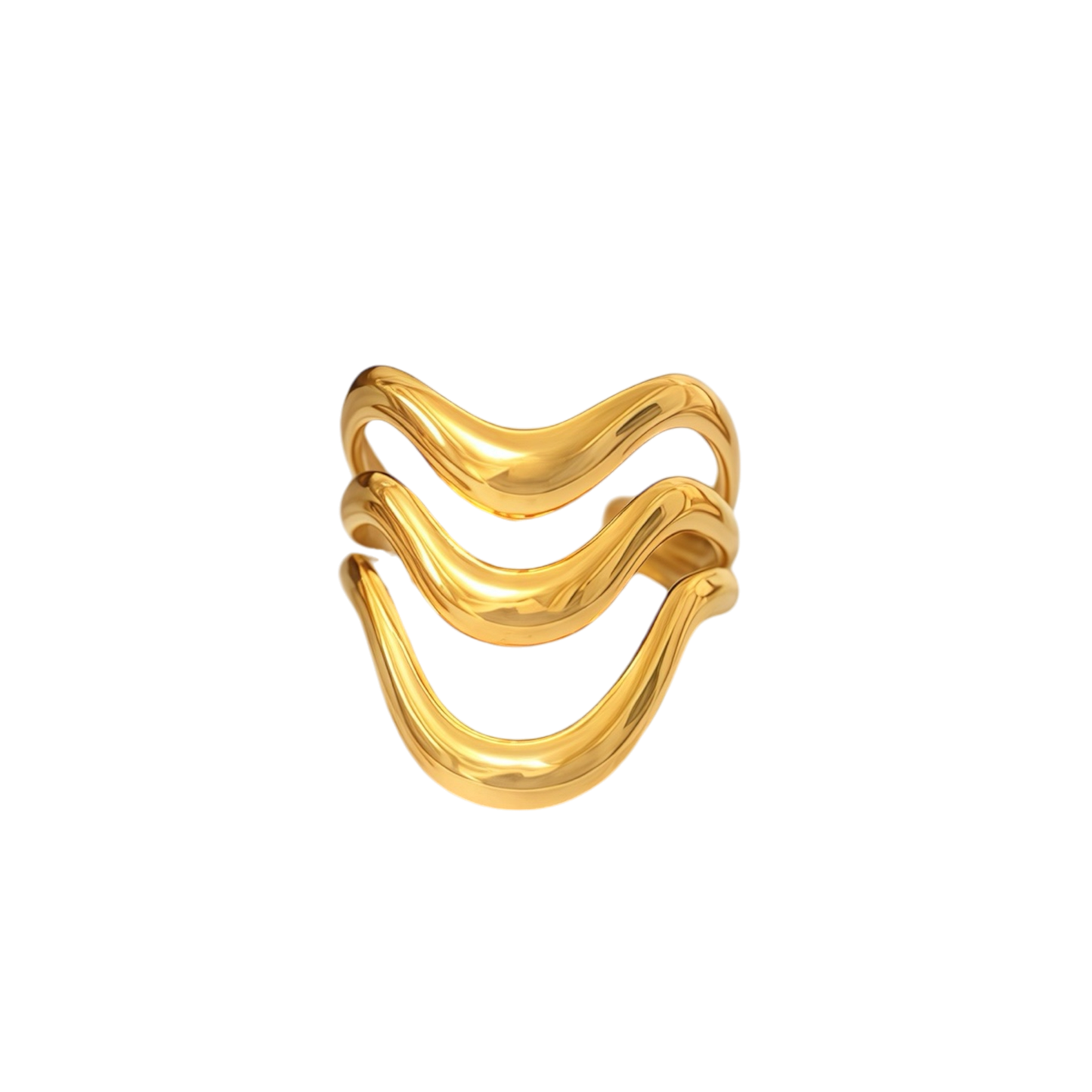 Anillo triple línea ondeada