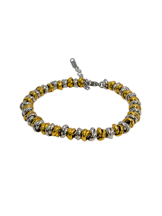 Pulsera bolitas bicolor