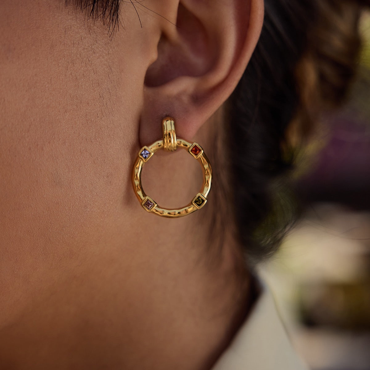 Aretes círculos de colores