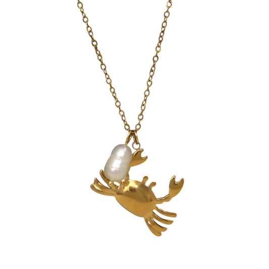 Collar de cangrejo con perla