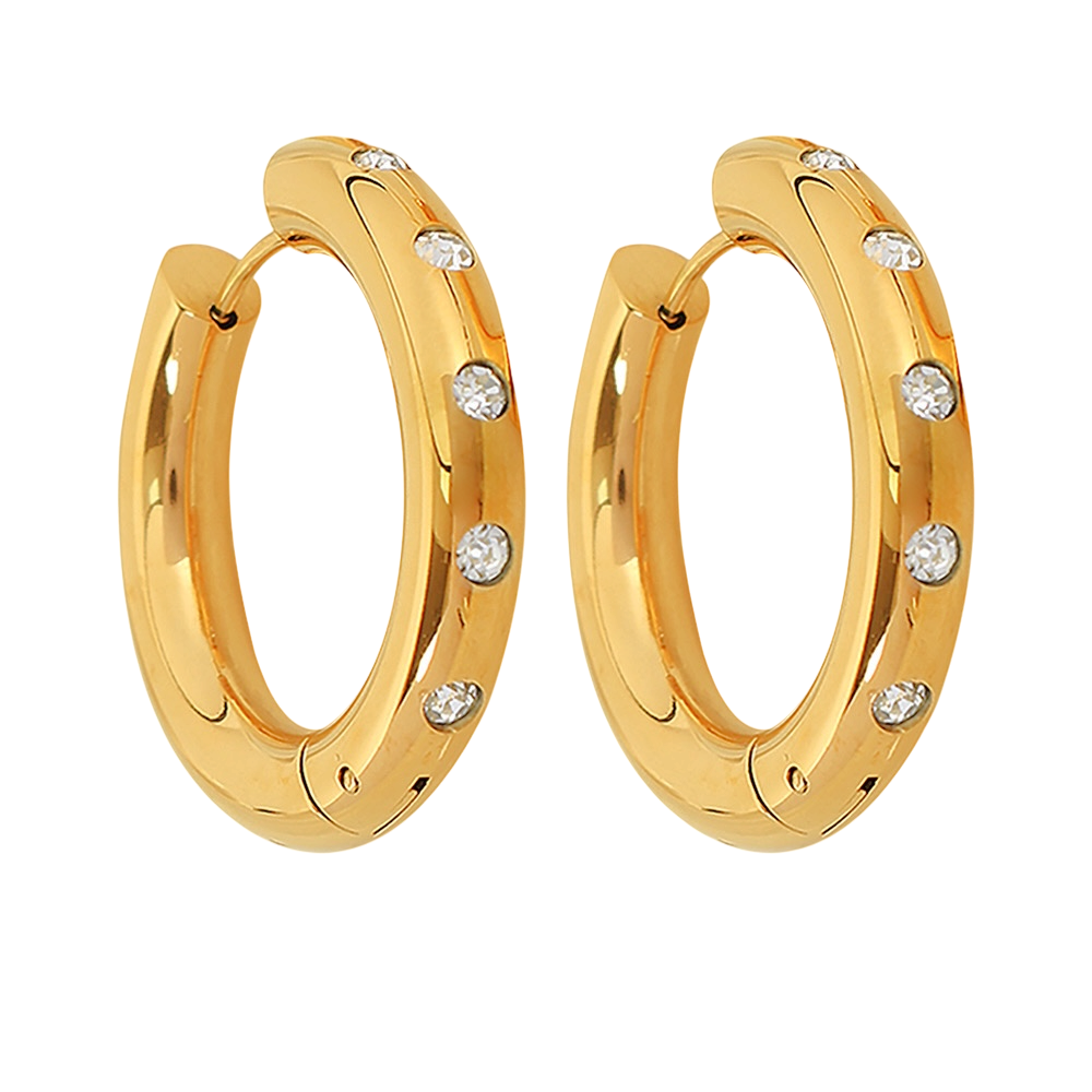 Arracadas doradas con zirconias