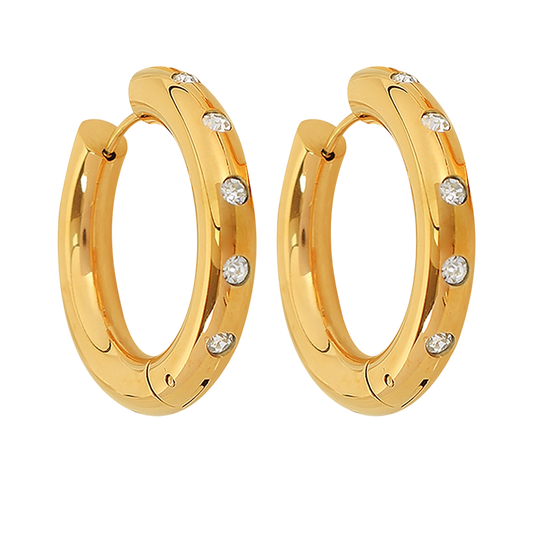 Arracadas doradas con zirconias