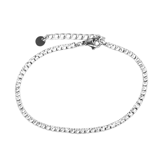 Pulsera plateada con zirconias