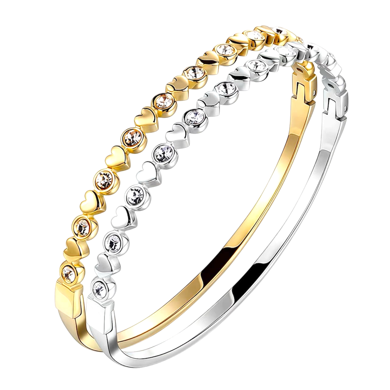 Brazalete corazones con zirconias